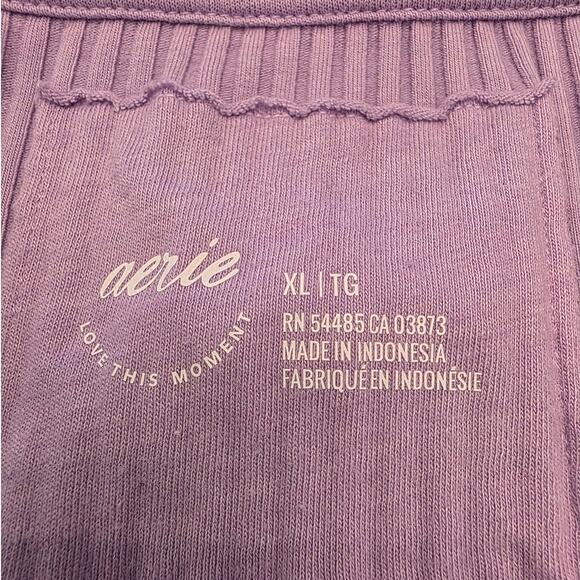 Aerie Women's Fireside Long Sleeve Cotton Crewneck Top SZ XL Stretch - Picture 4 of 6